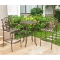 International Caravan Iron Bar Bistro Set, Bronze - Set of 3 3467-HD-BZ